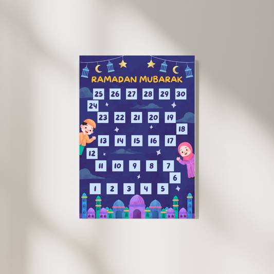 Wandsticker groß (A3) Ramadan Countdown  - deutsch