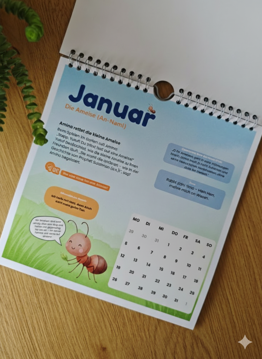 Mein islamischer Kinderkalender 2026 - Tiere im Quran